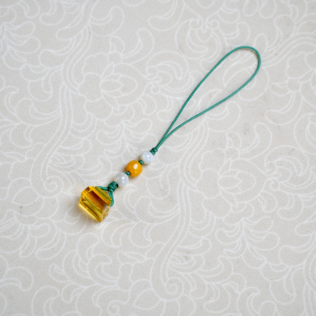 蜜蜡金珀 金印手机挂吊坠项链