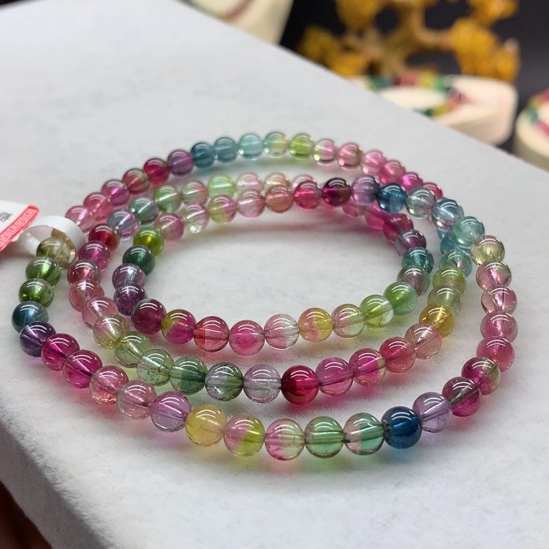 【闪购商品】未镶嵌手链碧玺西瓜多圈575