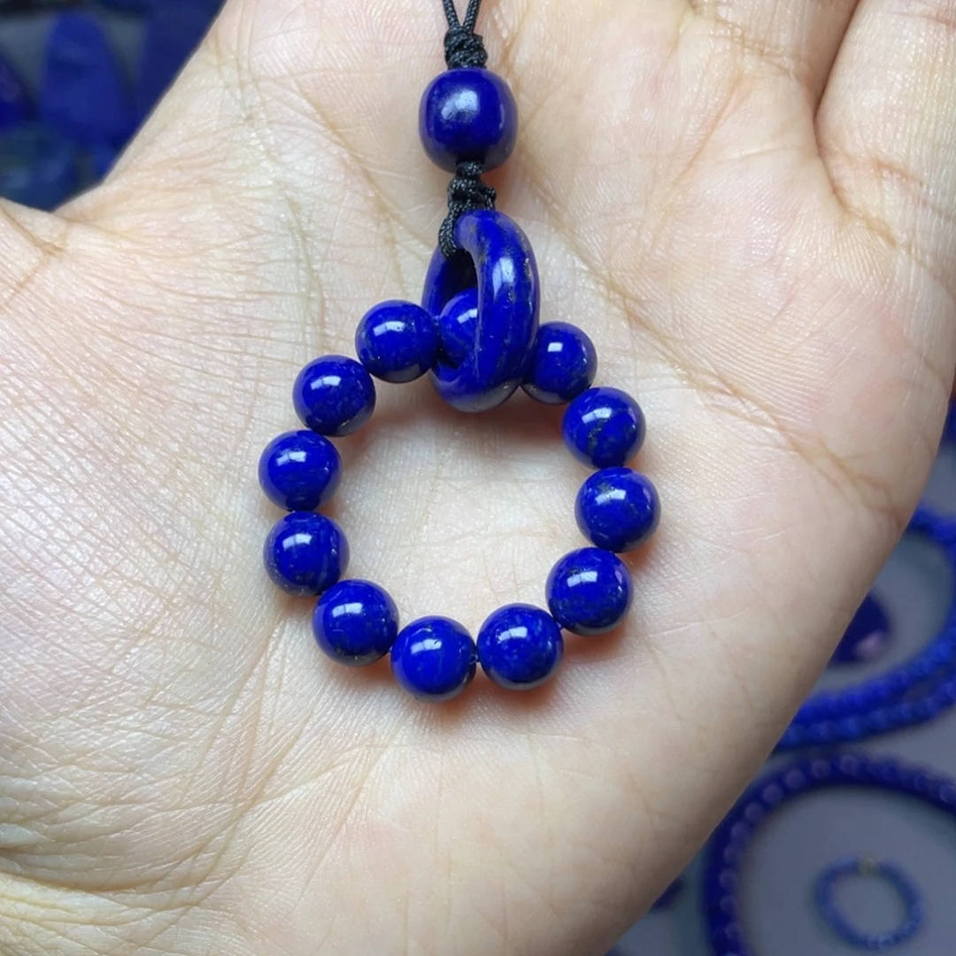 青金石未镶嵌7mm挂件配饰