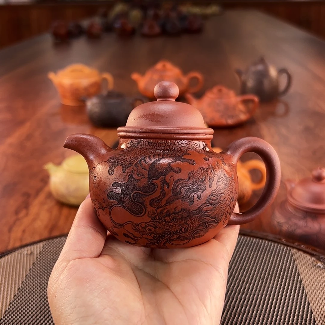 紫砂茶壶龙腾四海掇球