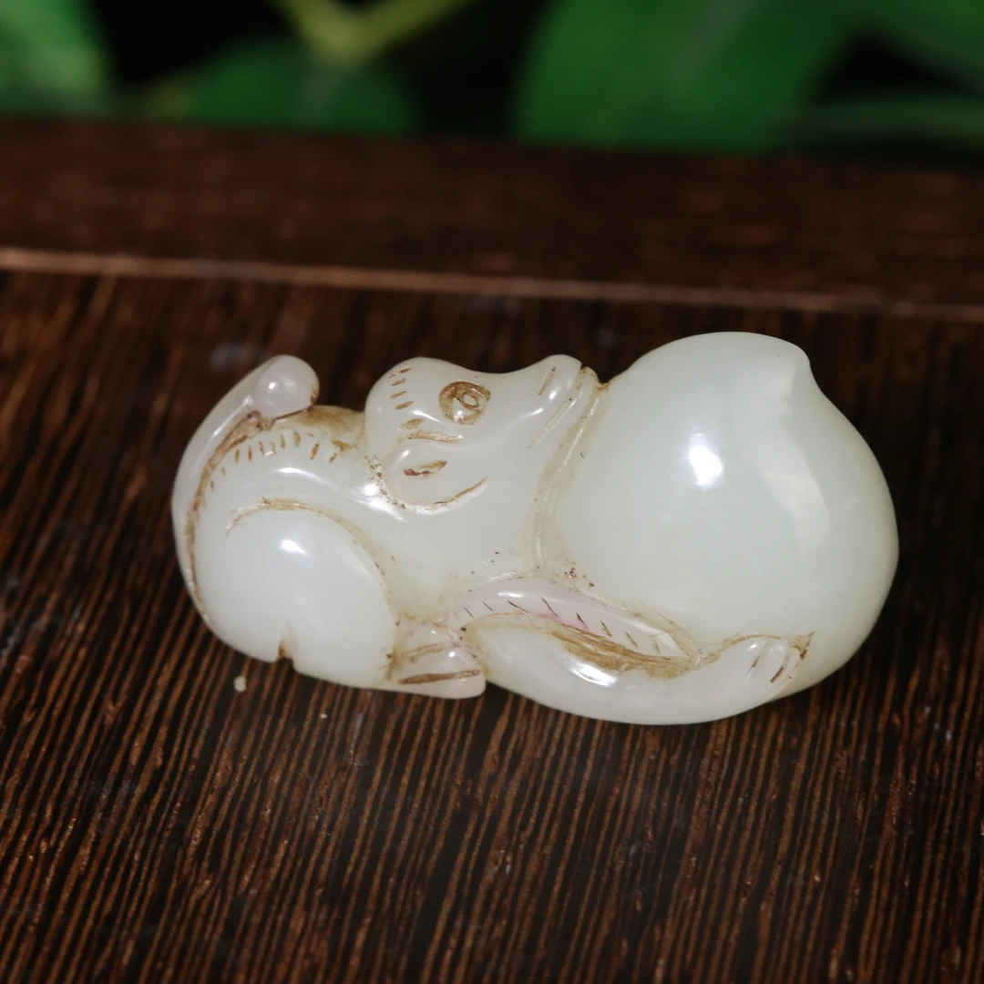 二十世纪中后期和田玉灵猴献寿ACZL2506033060