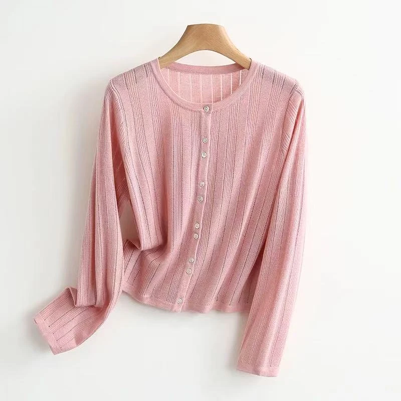 长袖温柔风穿搭出街日常针织开衫 5537