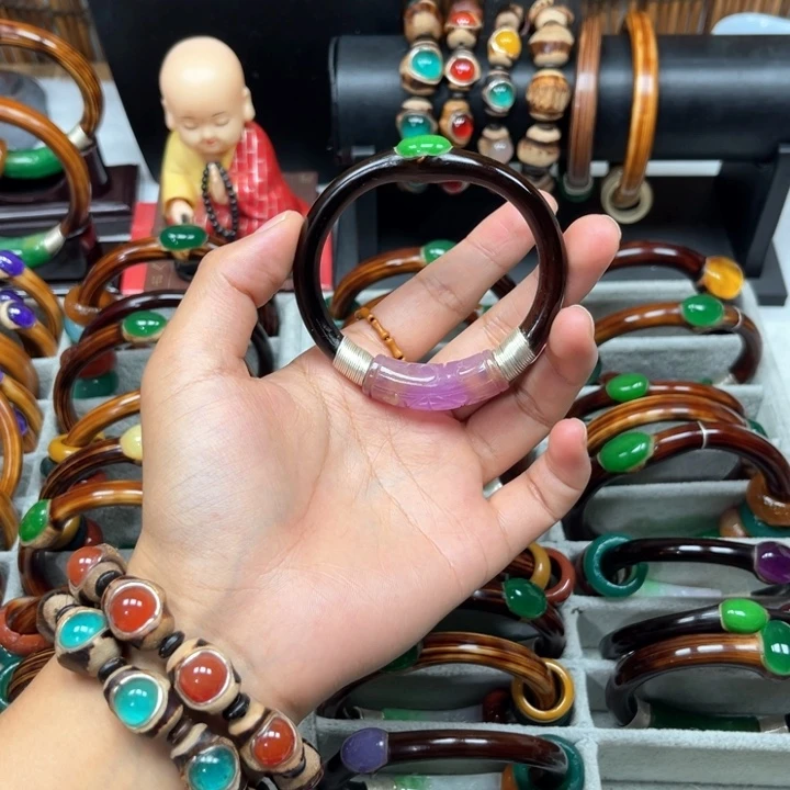 大理石磁石芳***景黑藤镯