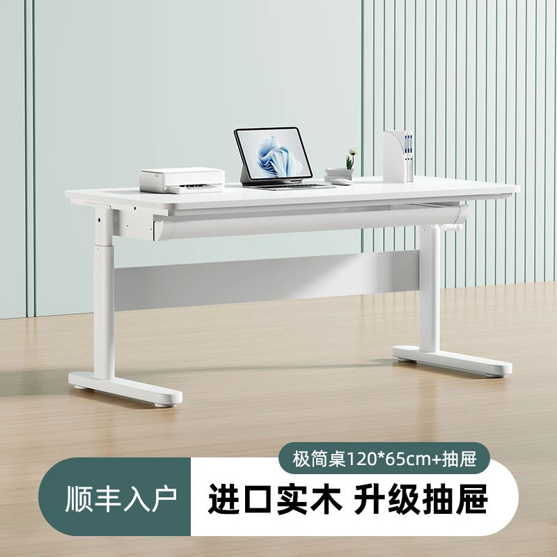 学习桌儿童书桌写字桌家用小学生电脑桌可升降实木办公桌