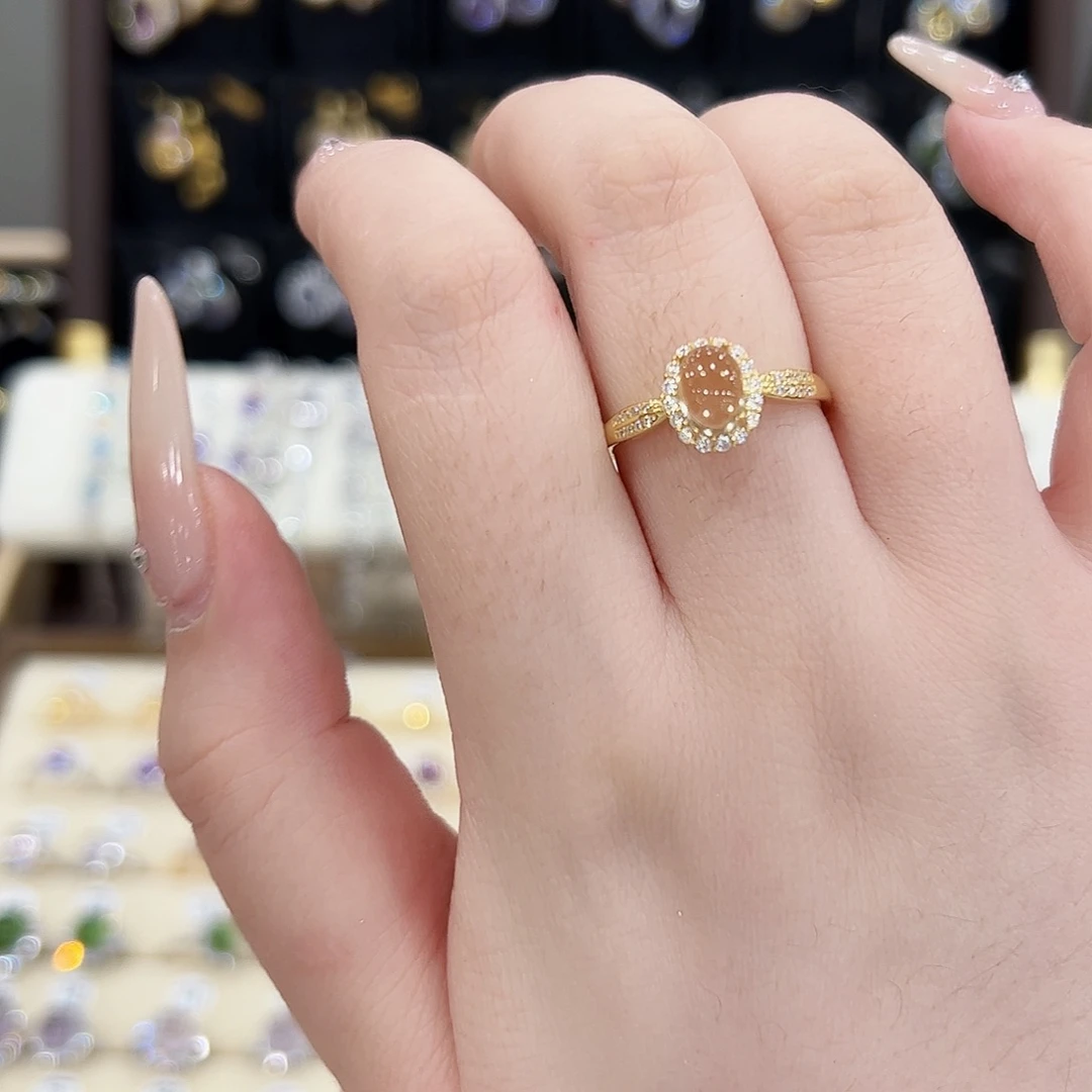 戒指银S925镶嵌水晶