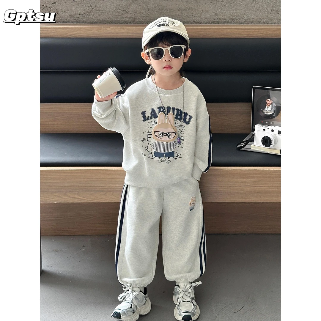 GPTSu男童春秋季卫衣套装宝宝长袖套头衫儿童运动卫裤子衣服时尚