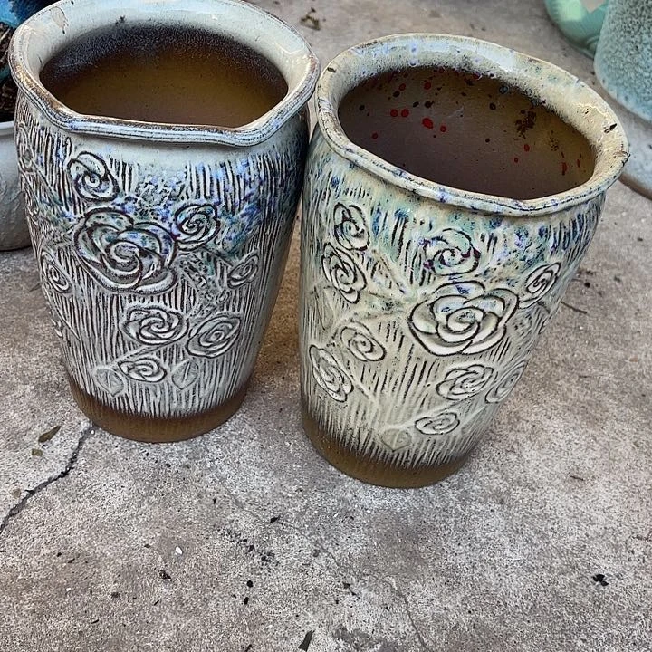 紫砂茶碗瑕疵两个口径15高度25