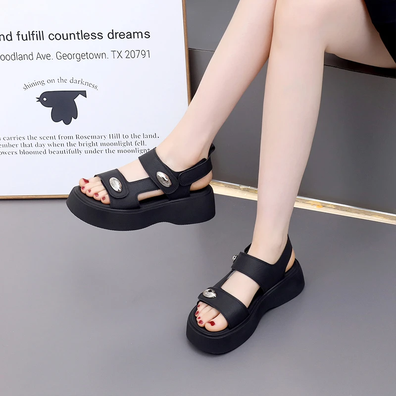 3  凉鞋女鞋外穿夏季2025新款秀气百搭软底休闲增高  917