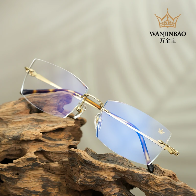 万金宝大师系列MA5110无框切边男士商务眼镜