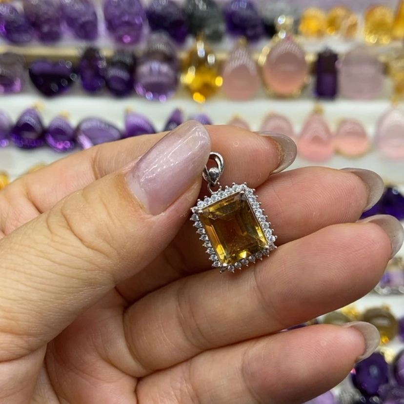 【闪购商品】水晶吊坠银S925镶嵌水晶