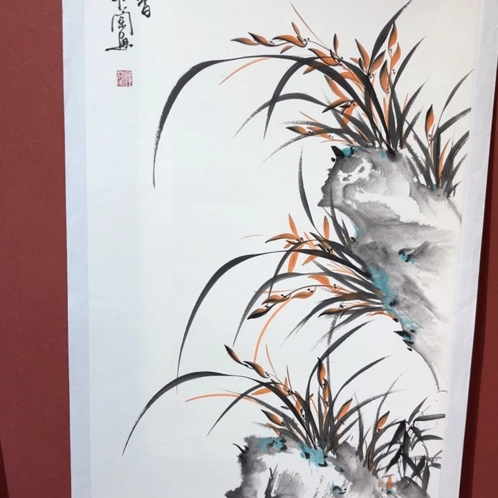 国画听兰老师花鸟