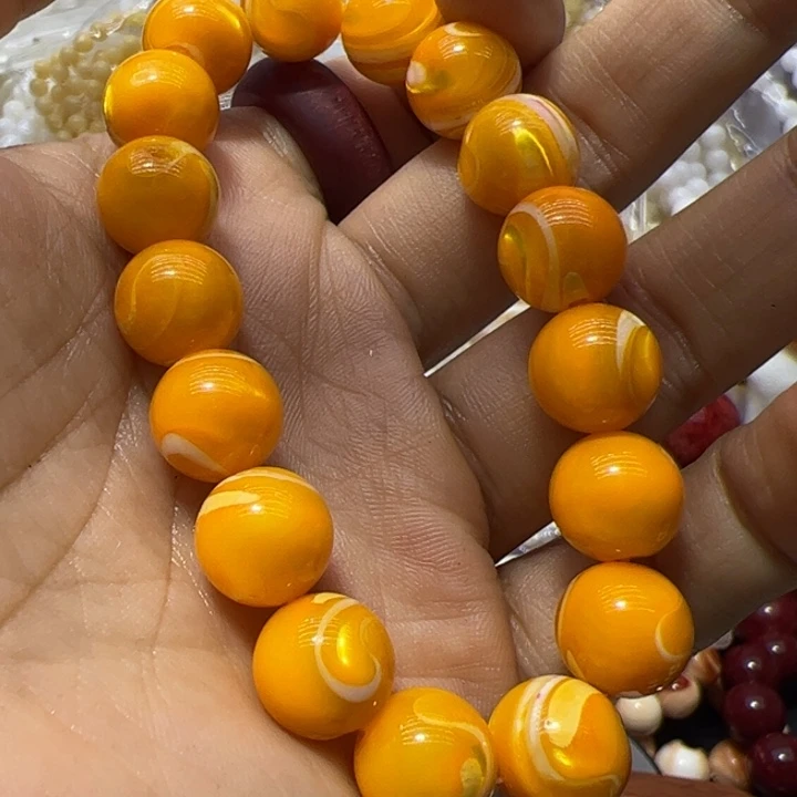 大果紫檀（缅甸花梨）1.2金黄大白手串