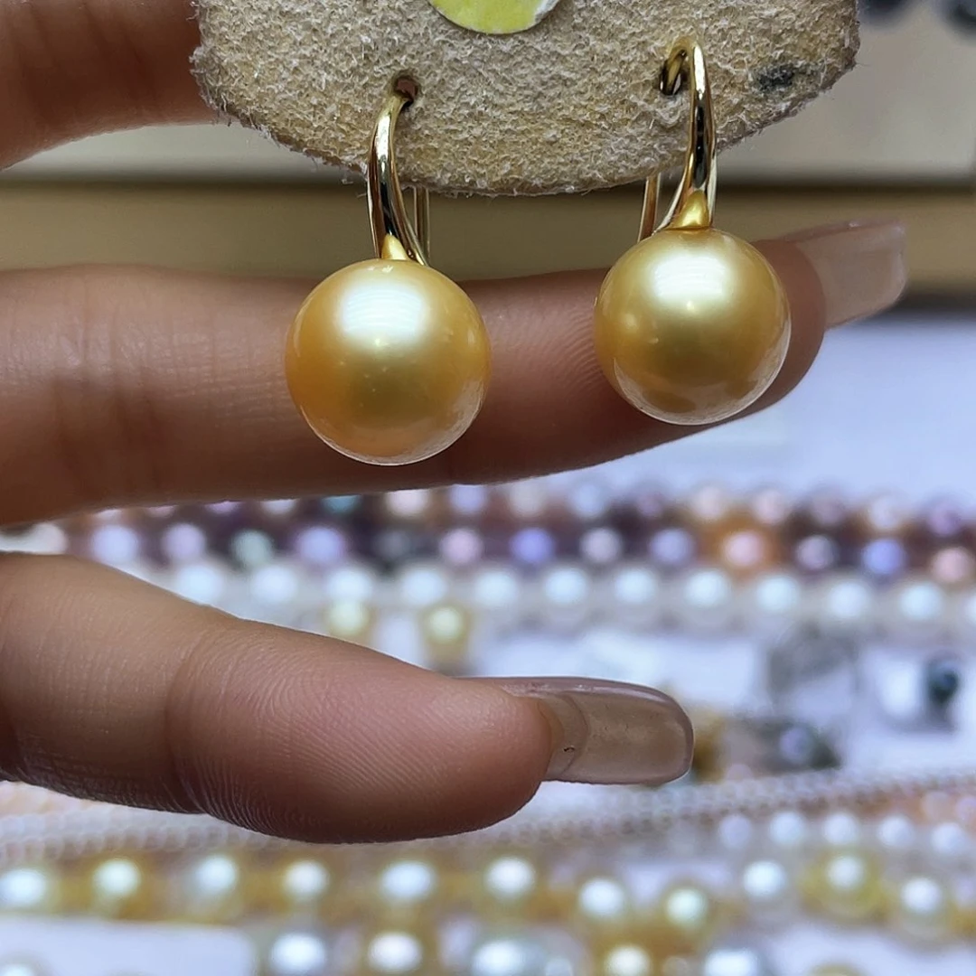 银S925镶嵌海水珍珠耳饰