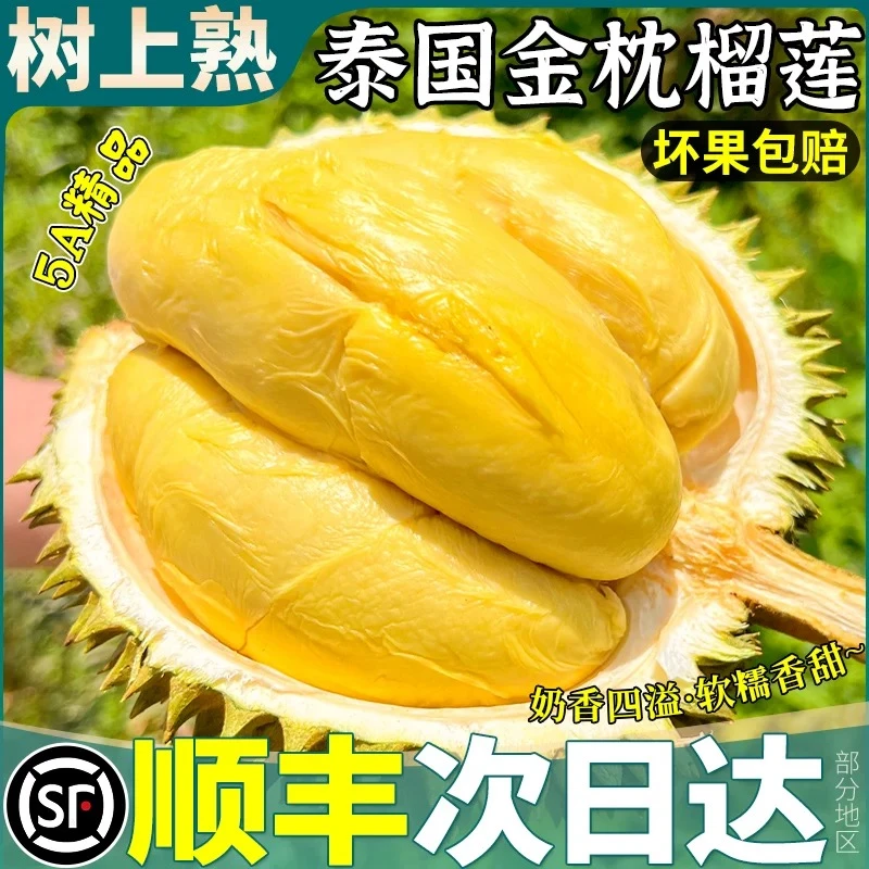【福利补贴日】A级2-3斤金枕榴莲泰国鲜榴莲金枕头整颗带壳鲜果【顺丰次日达】皮薄肉厚核小13CC金枕泰国东部