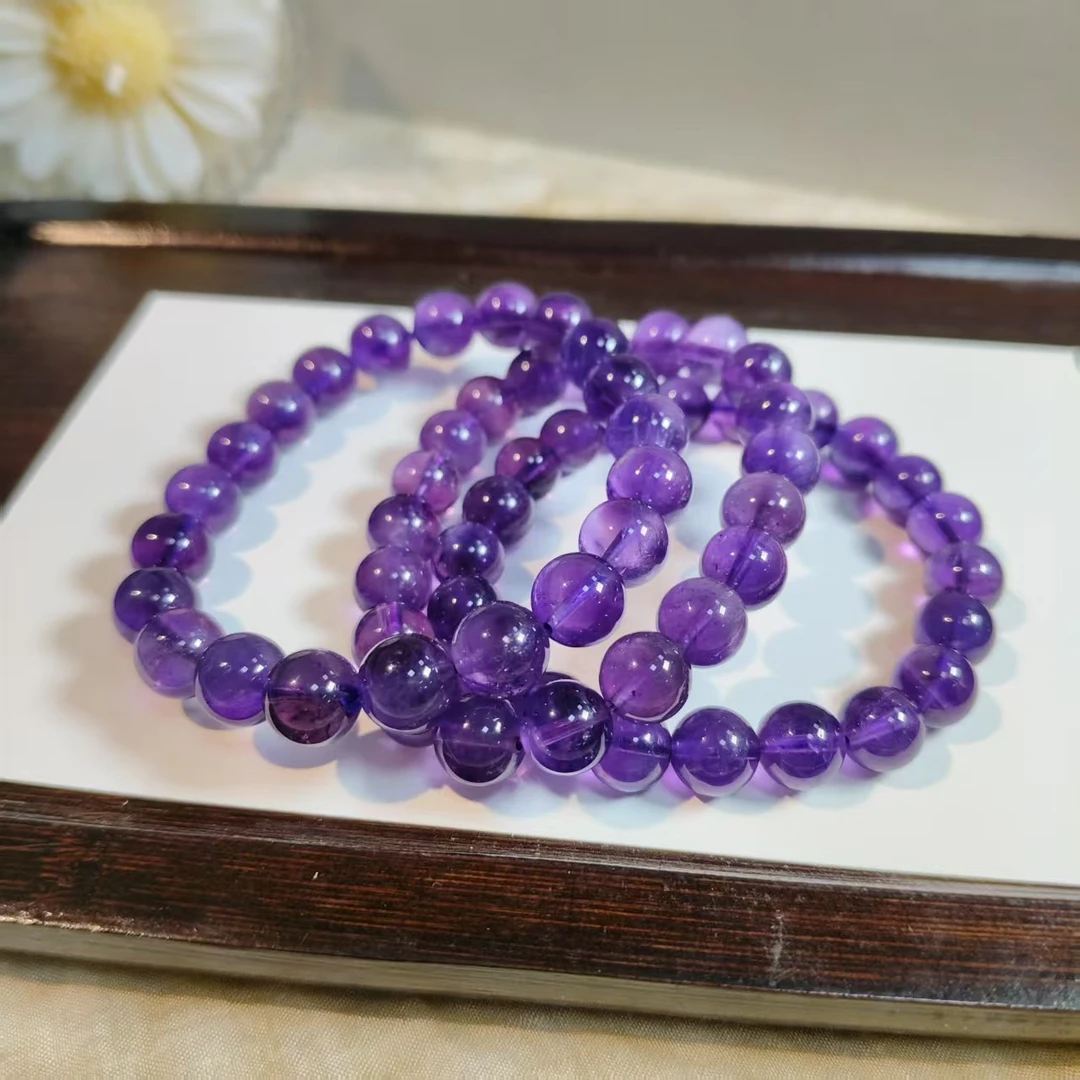 【书记甄选】天然紫水晶单圈 手链多样性发一件 约9mm 6339CK