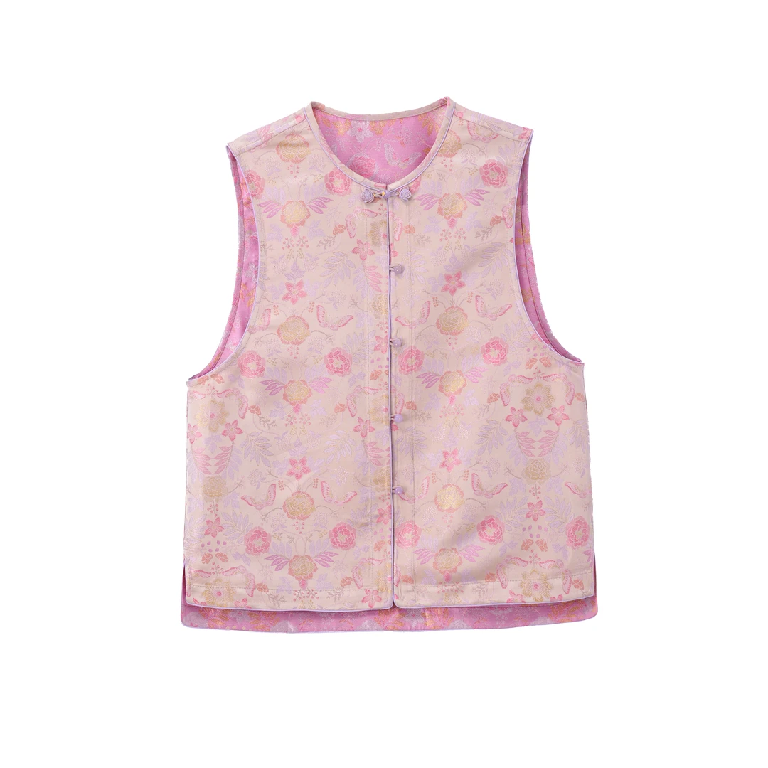 蝶笙-YZQS256653新中式宋锦桑蚕丝中国风复古时尚国风气质马甲