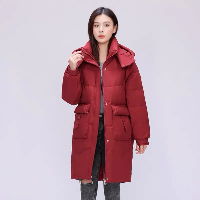 帽子可拆卸中长款加厚保暖外套