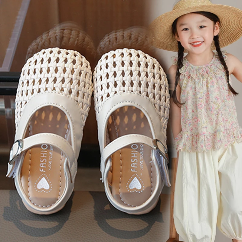 2025春夏新款洋气百搭凉鞋公主风柔软防滑女童时尚凉鞋D125