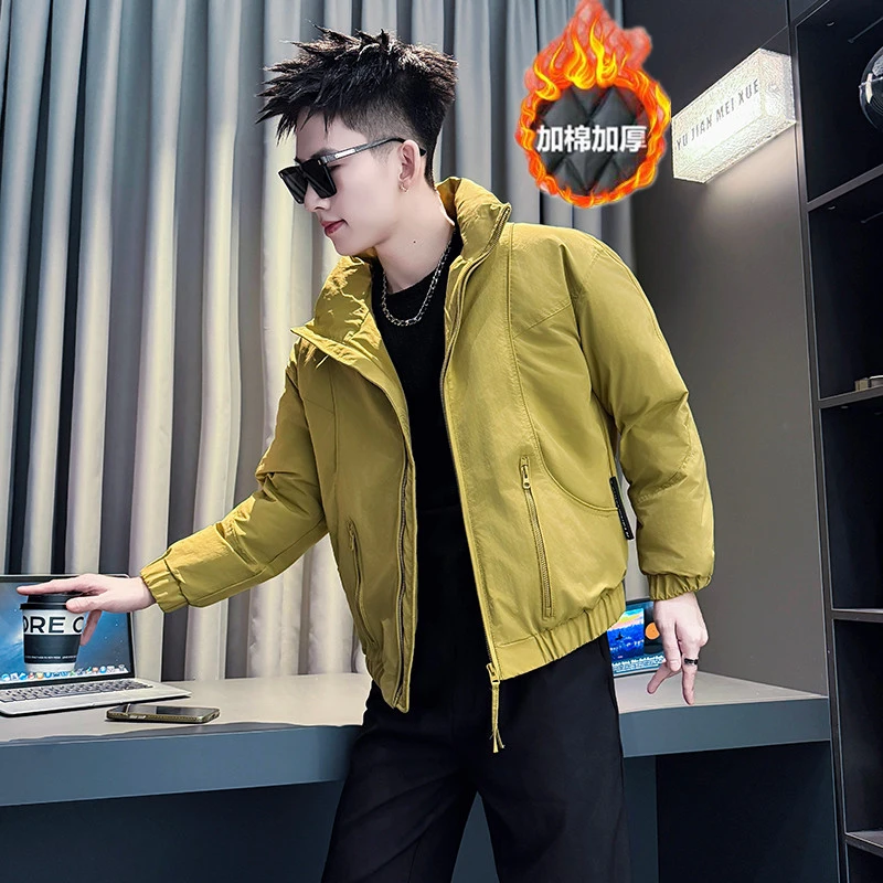 男士立领棉衣外套潮牌高级感加厚保暖袄子冬季新款潮流休闲棉服帅