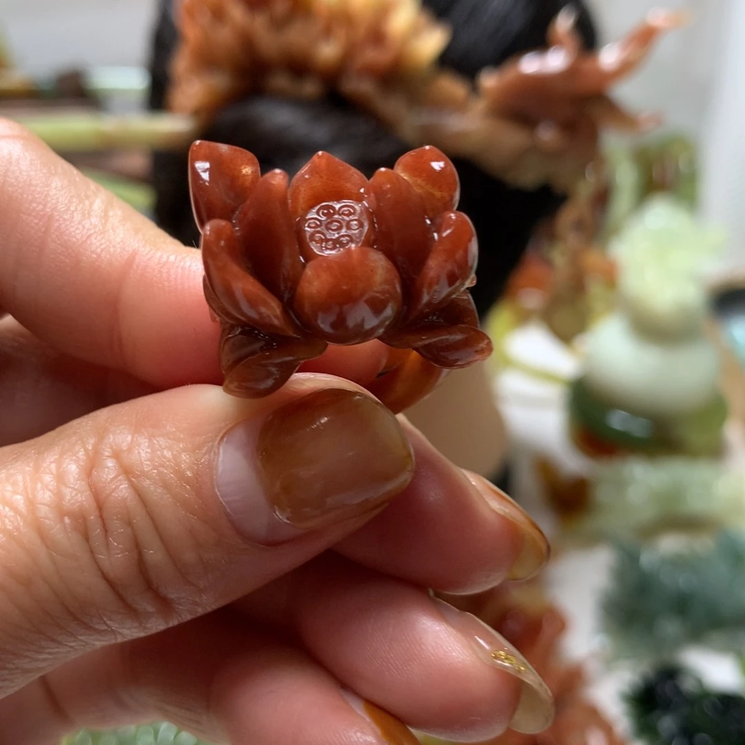 蛇纹石玉戒指未镶嵌九***幻