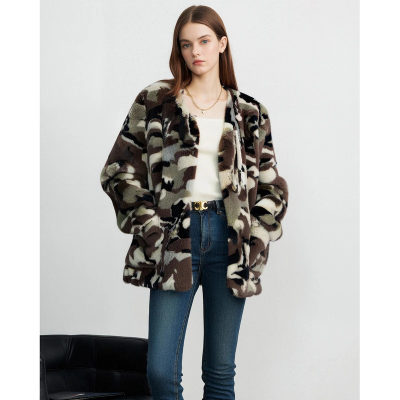 秋冬新款时尚气质水貂皮草外套 HJ0351