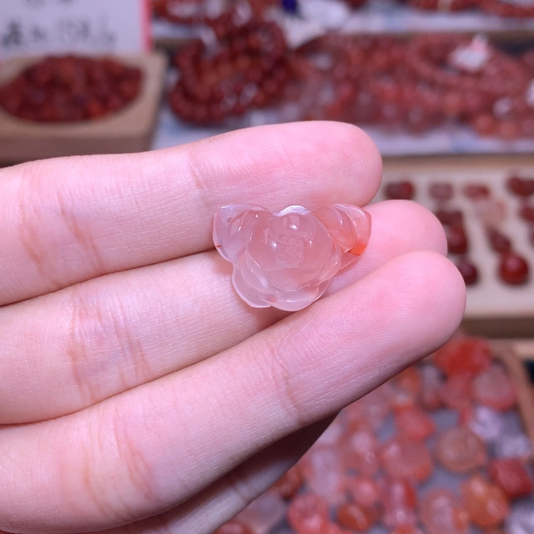 南红玛瑙未镶嵌珠宝半成品荷花5