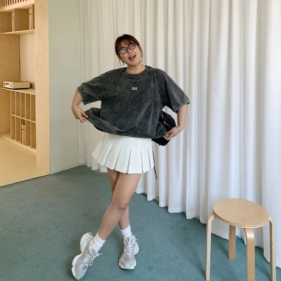 晶咕白标~成衣砂刺绣字母插肩袖T恤女夏季大码短袖宽松上衣