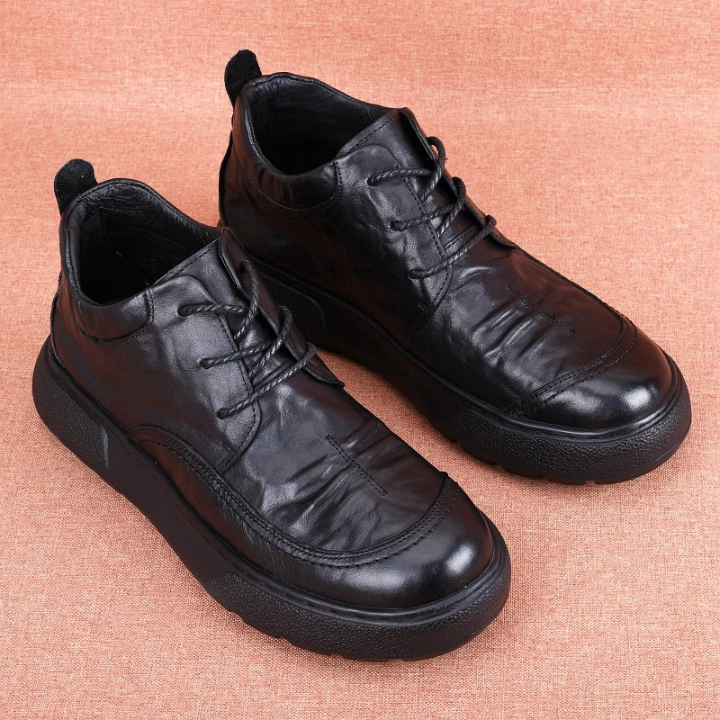 CATIA SELI2025新款马丁靴真皮透气头层牛皮休闲商务中帮短靴软底