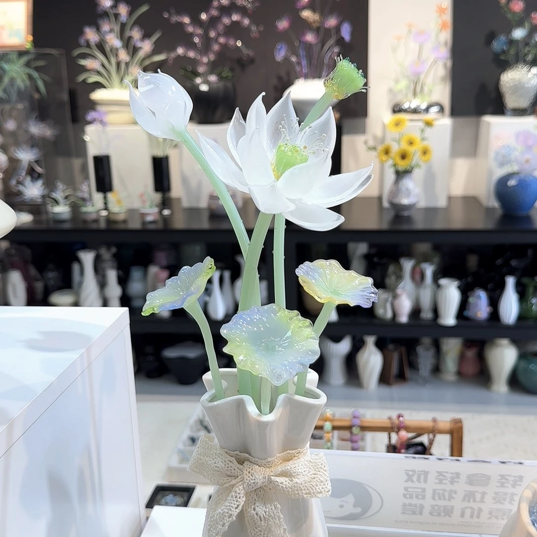 琉璃手工艺品淄博非遗手做琉璃花29