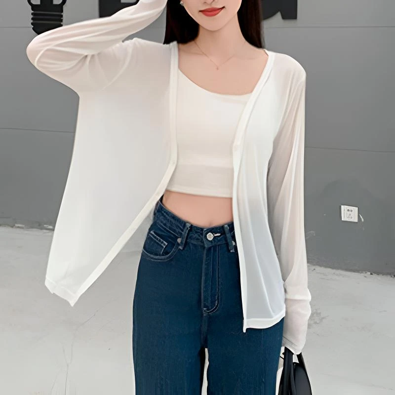 防晒针织衫长袖女外穿2025春夏新款宽松显瘦百搭透气薄款外套上衣