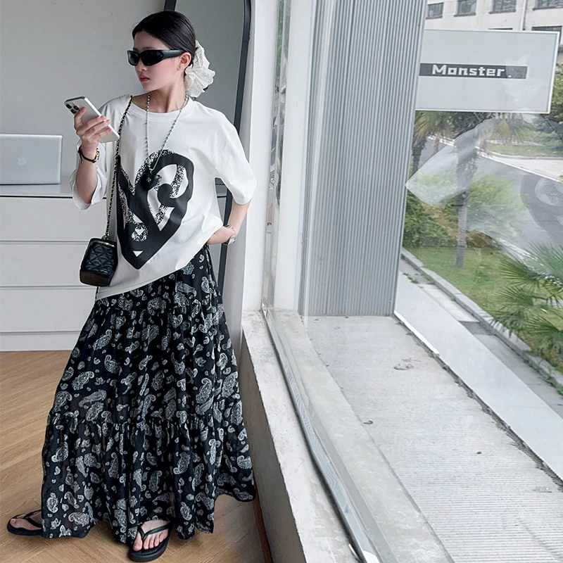 【毛妈潮牌】女童夏季慵懒风半身裙套装2025中大童洋气时尚两件套潮