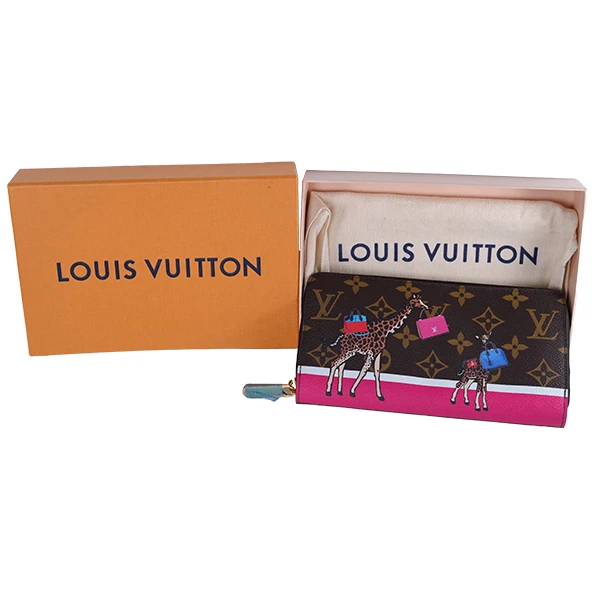 全新未使用 LouisVuitton/路易威登 长款老花长颈鹿动物拉链 钱包