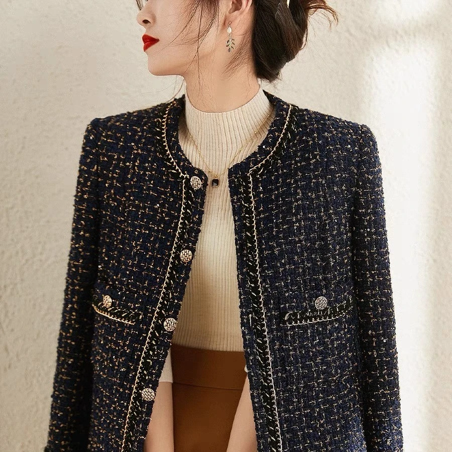 2024新款秋冬法式时尚修身气质通勤经典外套