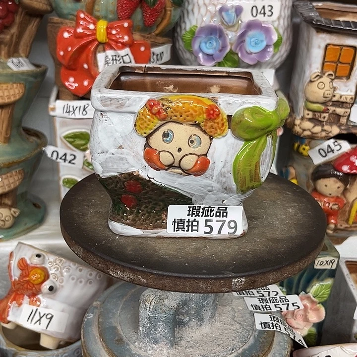 紫砂花盆粗陶材质多肉花盆579
