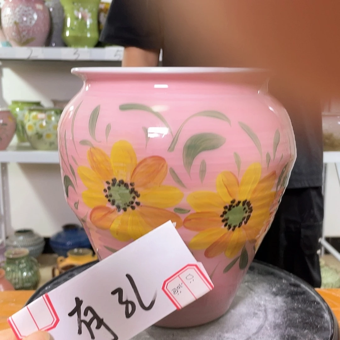景德镇陶瓷花盆微瑕123