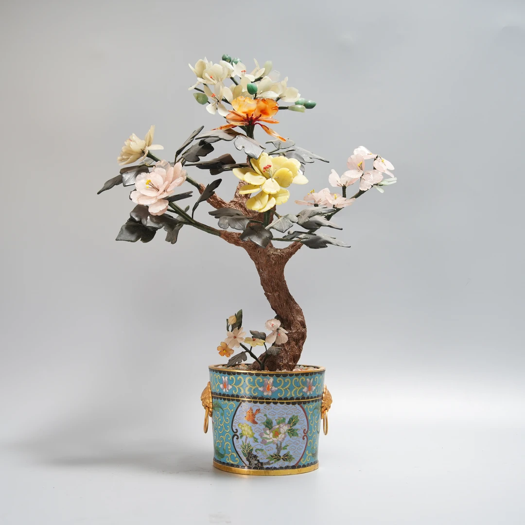 Tgz26 清代 景泰蓝花卉盆景