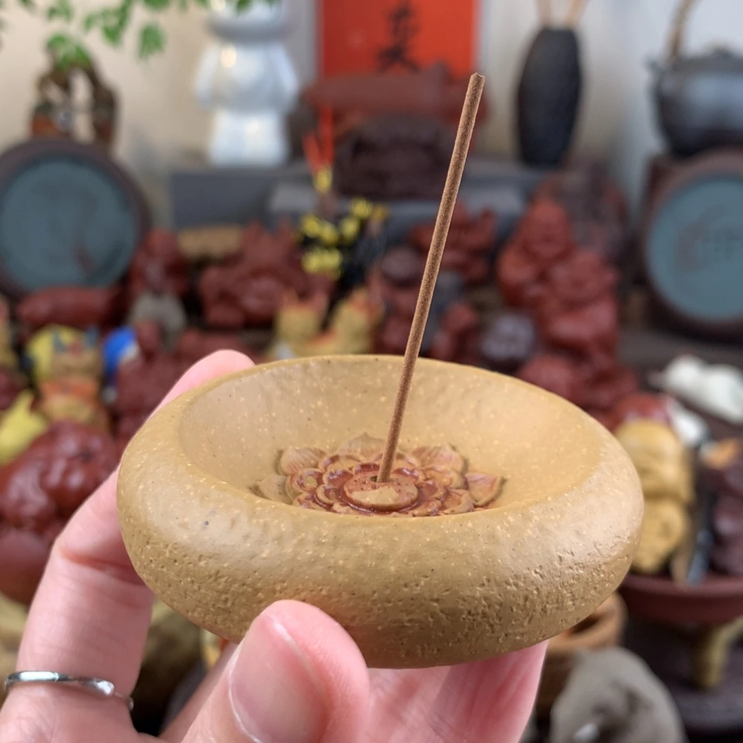 紫砂茶宠莲花香插