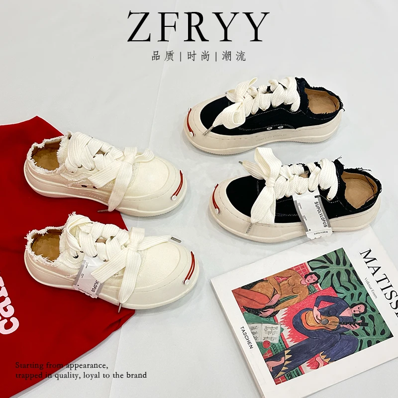 春夏新款ins开口笑厚底半拖帆布鞋女/休闲时尚半拖鞋1991