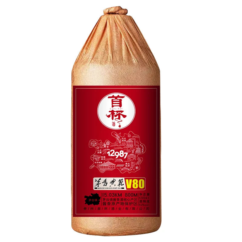 首杯首杯茅香V80年份大曲坤沙酱香型白酒53%Vol500