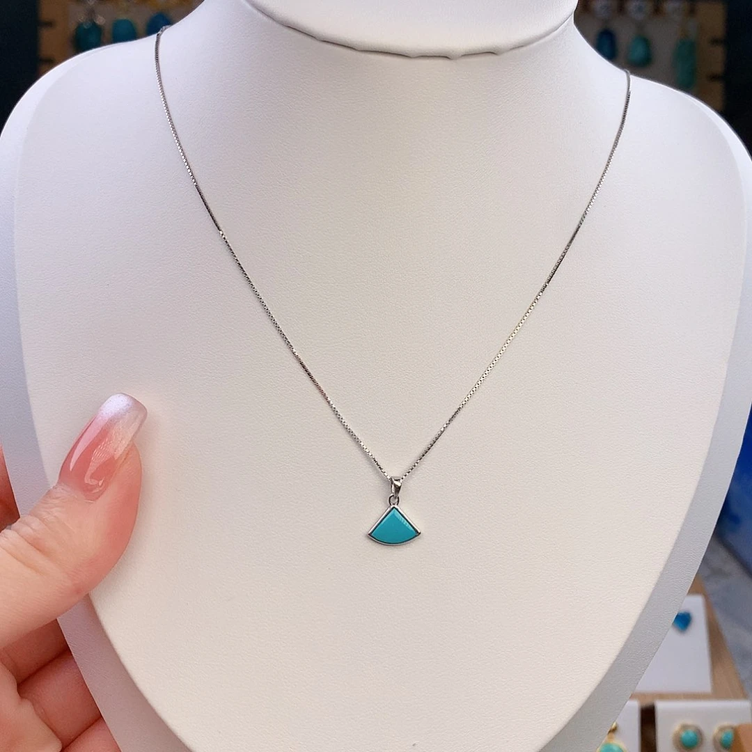 绿松石银S925镶嵌颈饰