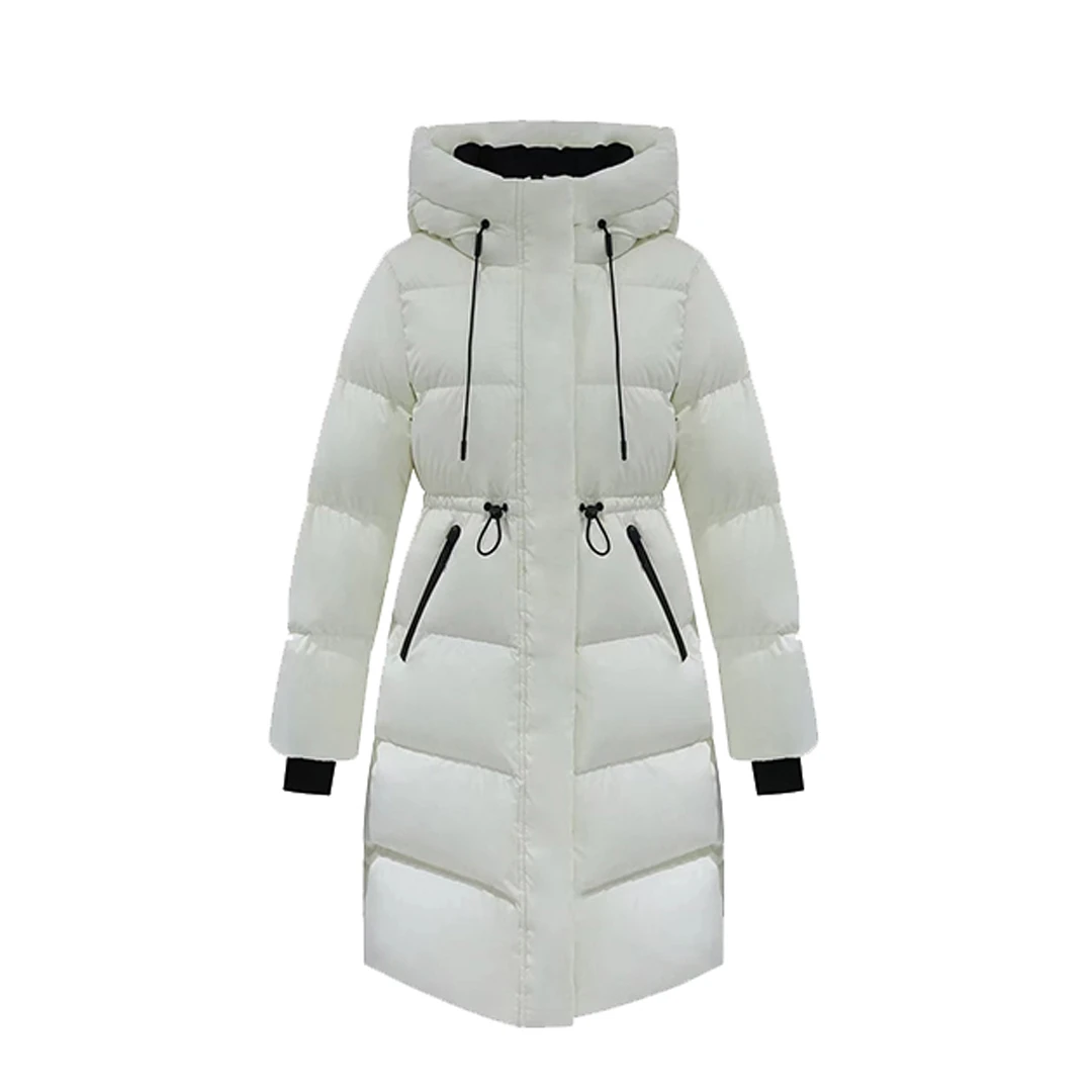 长款抽绳雾面哑光时尚大气保暖羽绒服