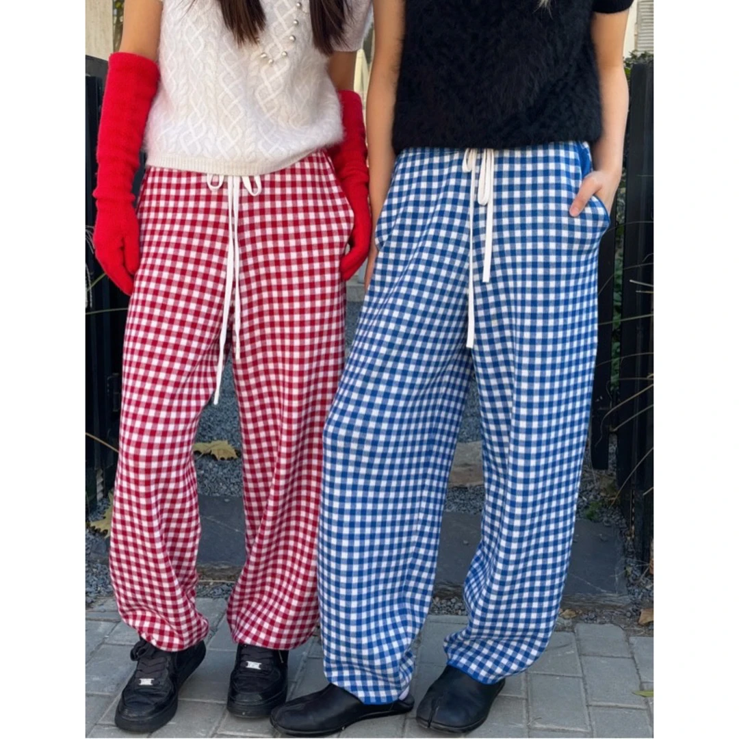 Nannanzhuo 秋冬Y系列羊毛针织格子裤