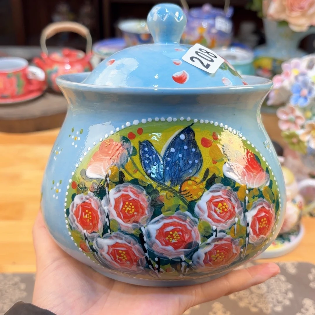 景德镇手绘高温釉下彩陶瓷茶具