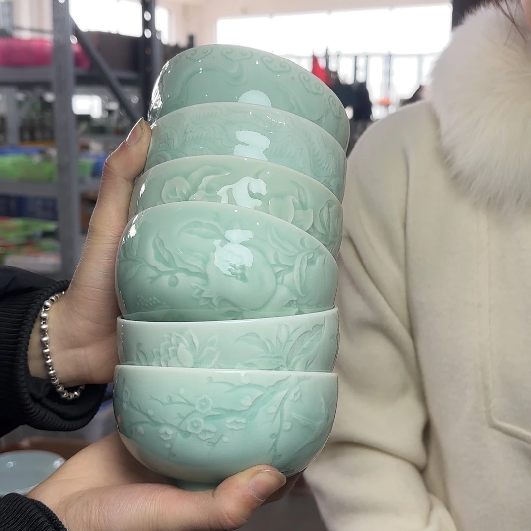 龙泉云间青瓷小米茶器