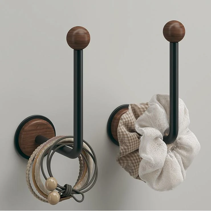 胡桃木发圈挂钩免打孔发箍发绳皮筋中古风收纳架