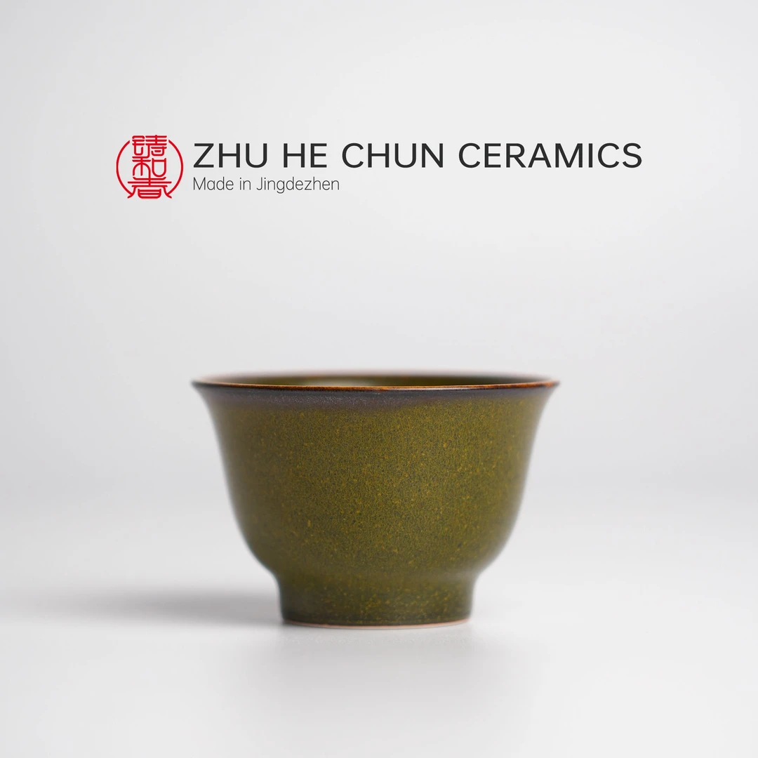 茶叶末釉铃铛杯 30ml 喝茶品茶 景德镇手工柴窑