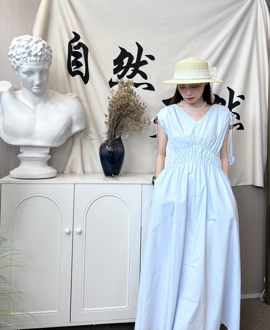 【沧暮麻衣】758285出口日单莱赛尔连衣裙小众不撞款