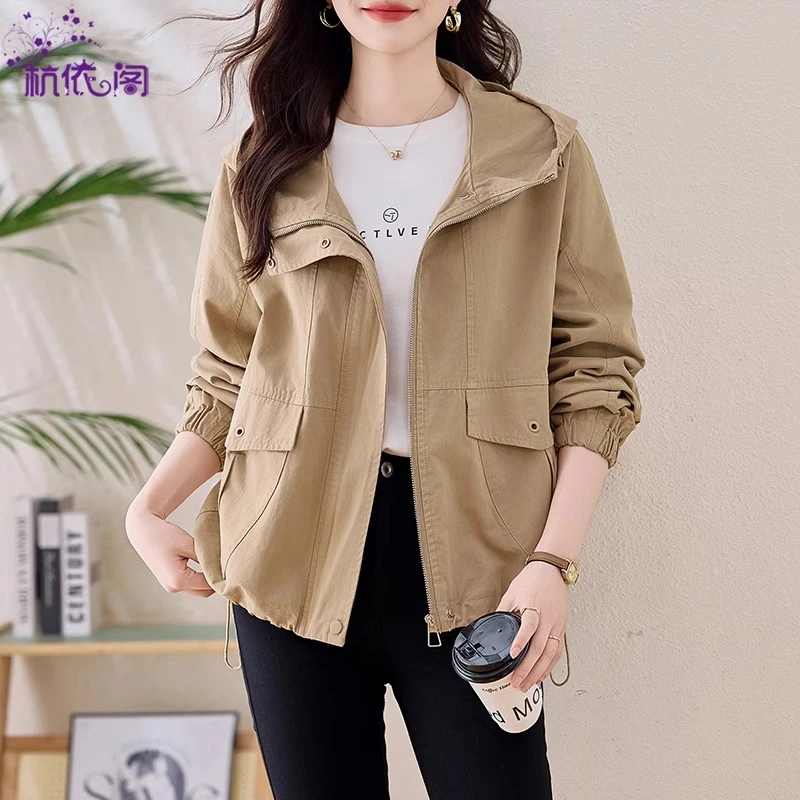 外套女2025新款春秋小个子韩版宽松气质洋气休闲百搭短款夹克风衣