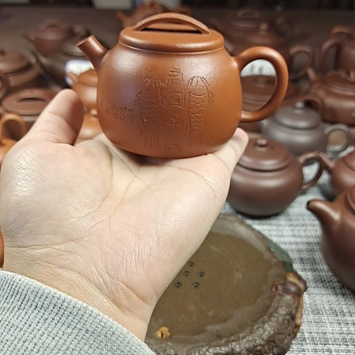 茶壶紫砂双鱼汉瓦，，，，，，，，，