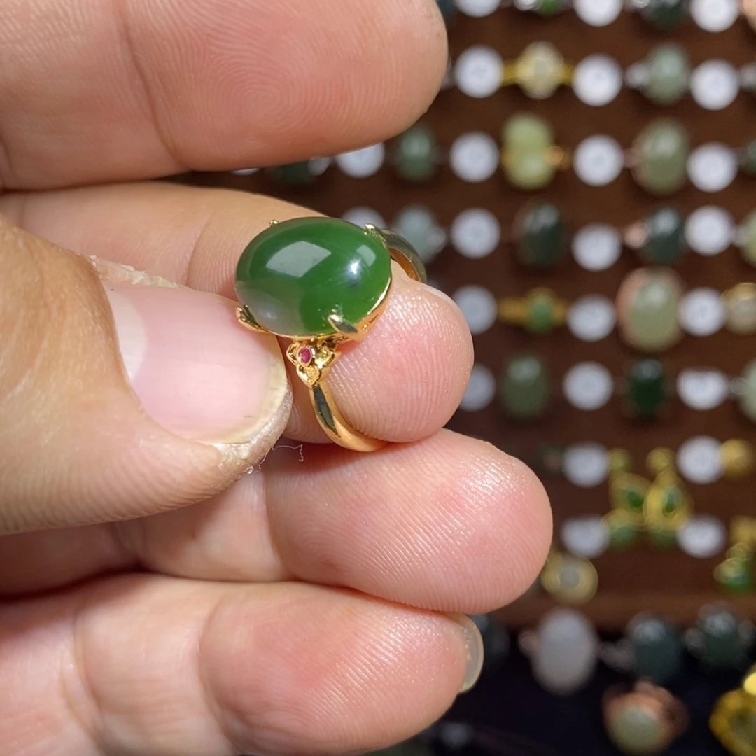 和田玉（碧玉）戒指合金